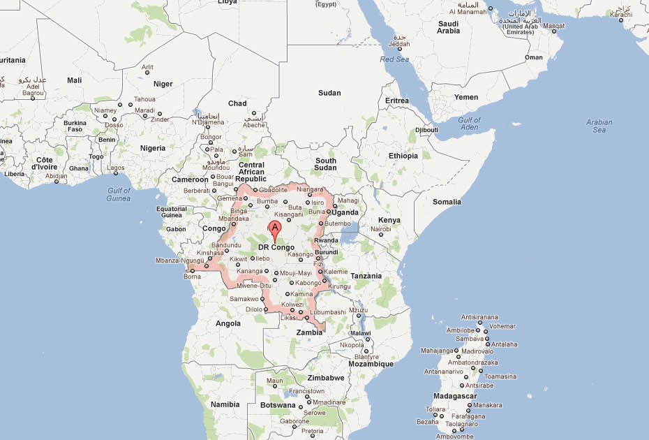 map of Democratic Republic Congo africa